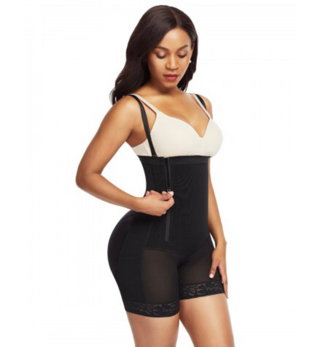 Side Piece Body Shaper with Zipper Available in Black and Nude